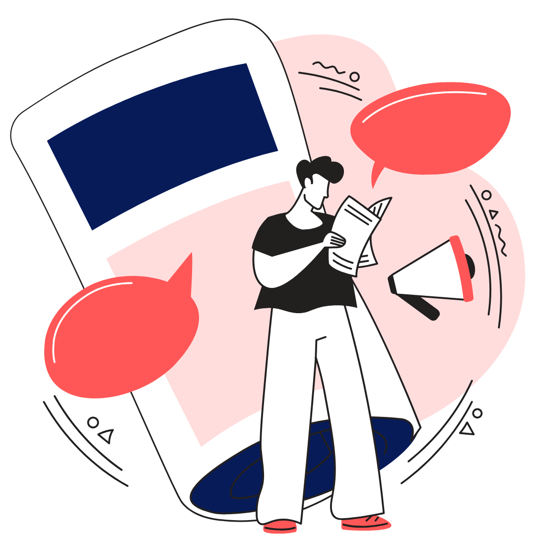 Graphic style - person holding newspaper