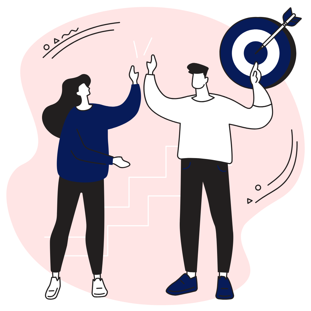 Graphic style - two people giving each other a high five