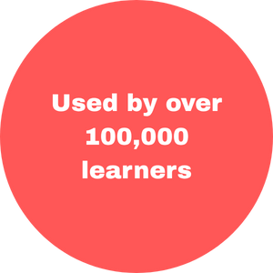 Orange circle showing used by over 100,000 learners