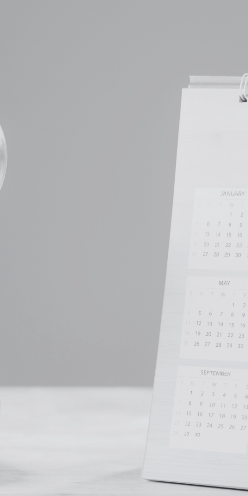 Hourglass and calendar