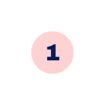 Number 1 on a light coral background