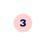 Number 3 on a light coral background
