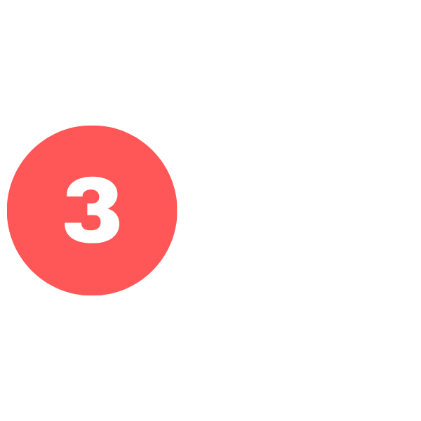 Number 3 on a coral background