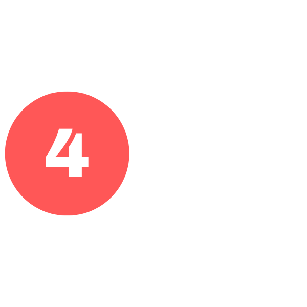 Number 4 on a coral background