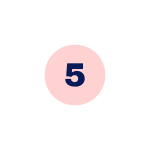 Number 5 on a light coral background