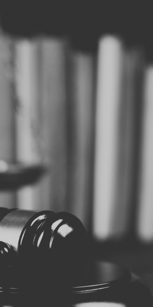 Gavel, scales and legal books