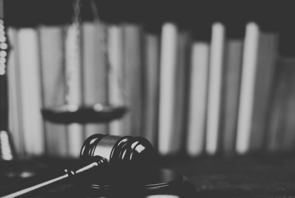 Gavel, scales and legal books